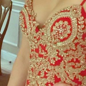 Red long dress